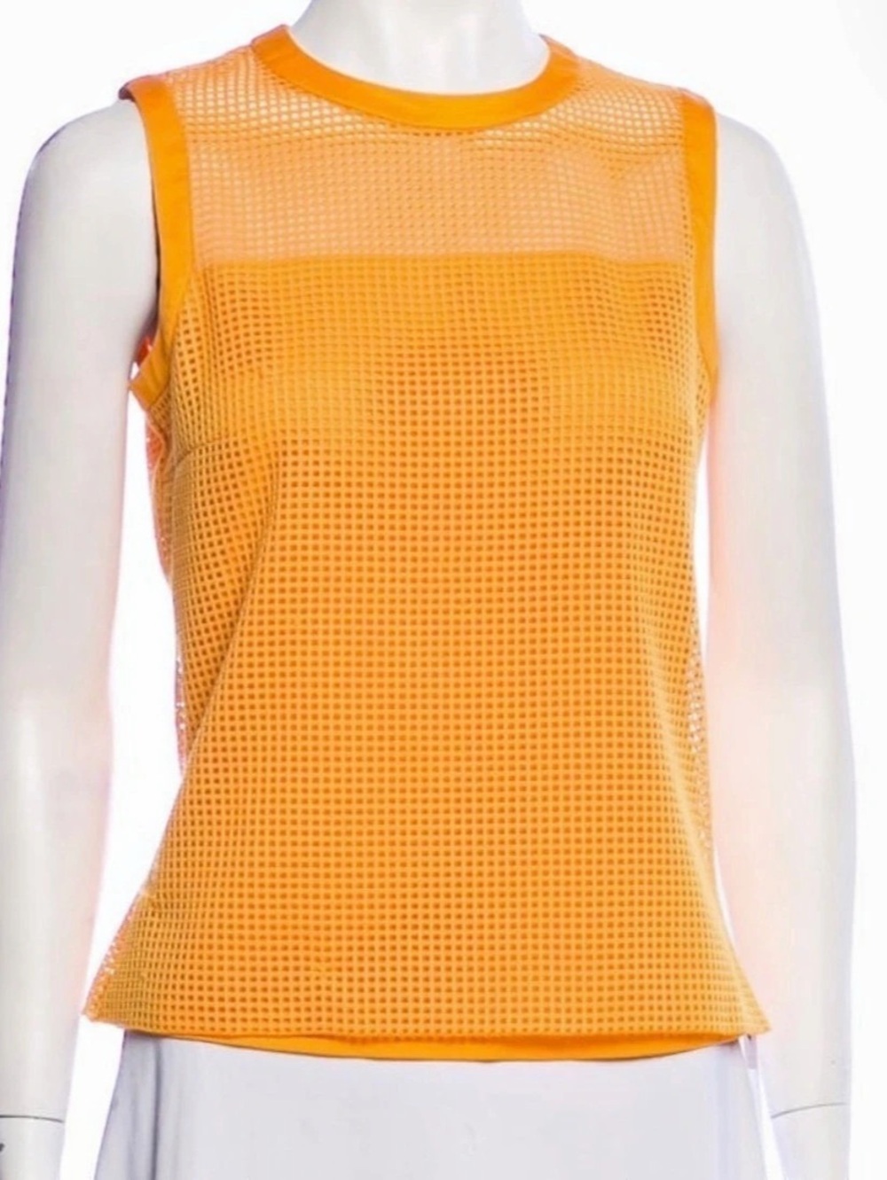 Akris Punto Orange Mesh Tank Top Like New